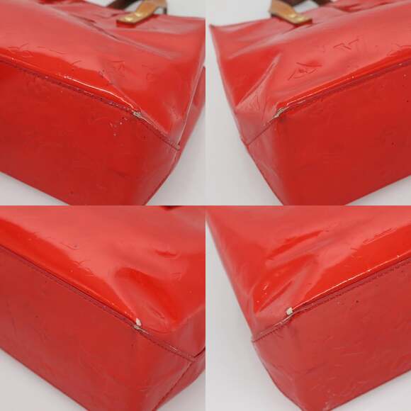 LOUIS VUITTON Monogram Vernis Reade PM Hand Bag Red Rouge M91088 - Picture 10 of 12